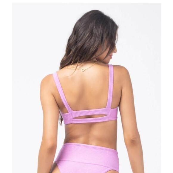 L*Space Jess Bikini Top in Rosebud Pink Ribbed Size Large NWT - Picture 2 of 6